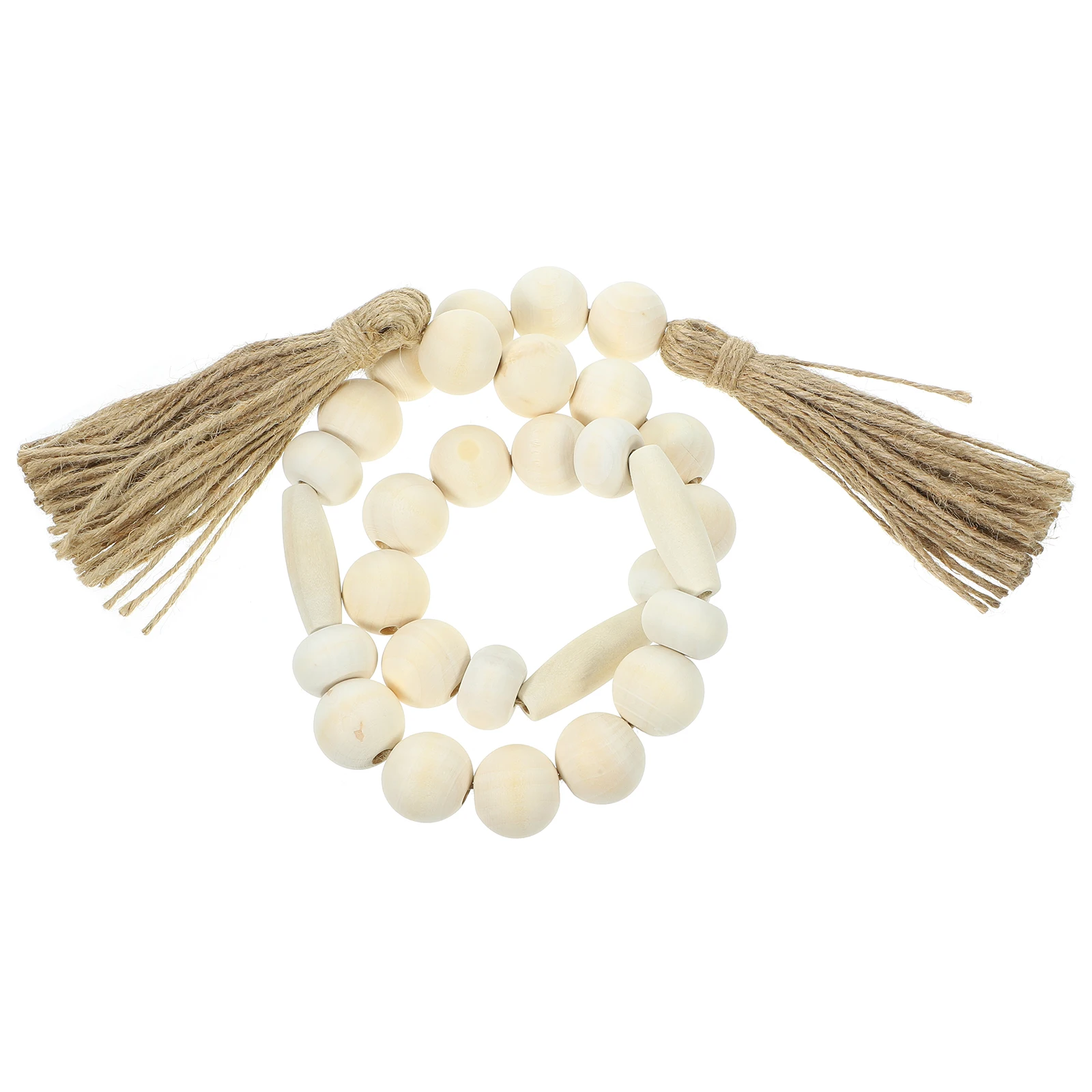 

Wooden Beads Garland Tassel Hanging Pendant Rustic Beaded String Decor for Home Party Wall Decoration Wooden Beads Garland