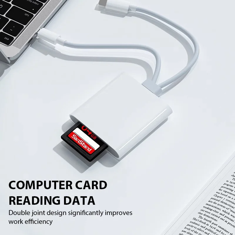 

2 в 1 адаптер для чтения карт OTG типа C/Lightning к SD TF для ПК, ноутбука, iPhone, камеры, мульти-высокоскоростное устройство для чтения карт памяти