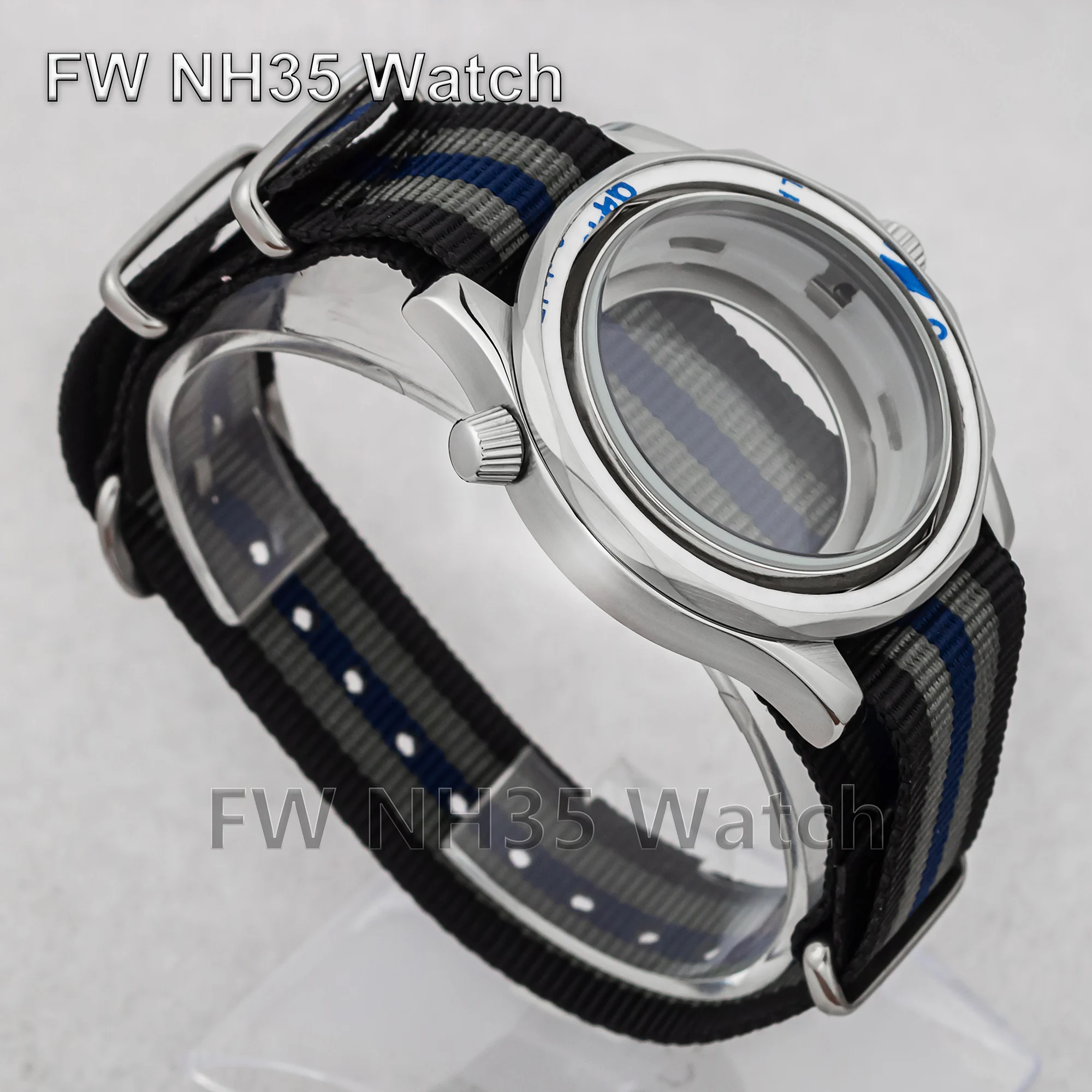 NH35 kast nylon band voor Seamaster 300 horloges roestvrij staal 10ATM waterdicht 41 mm horlogekast geschikt voor NH35/36 automatisch uurwerk