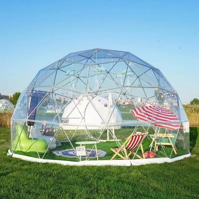 

Custom Outdoor Bubble Tent, Transparent Waterproof Tent, Outdoor Double Soccer Tent, Events Party, 5-10 Person