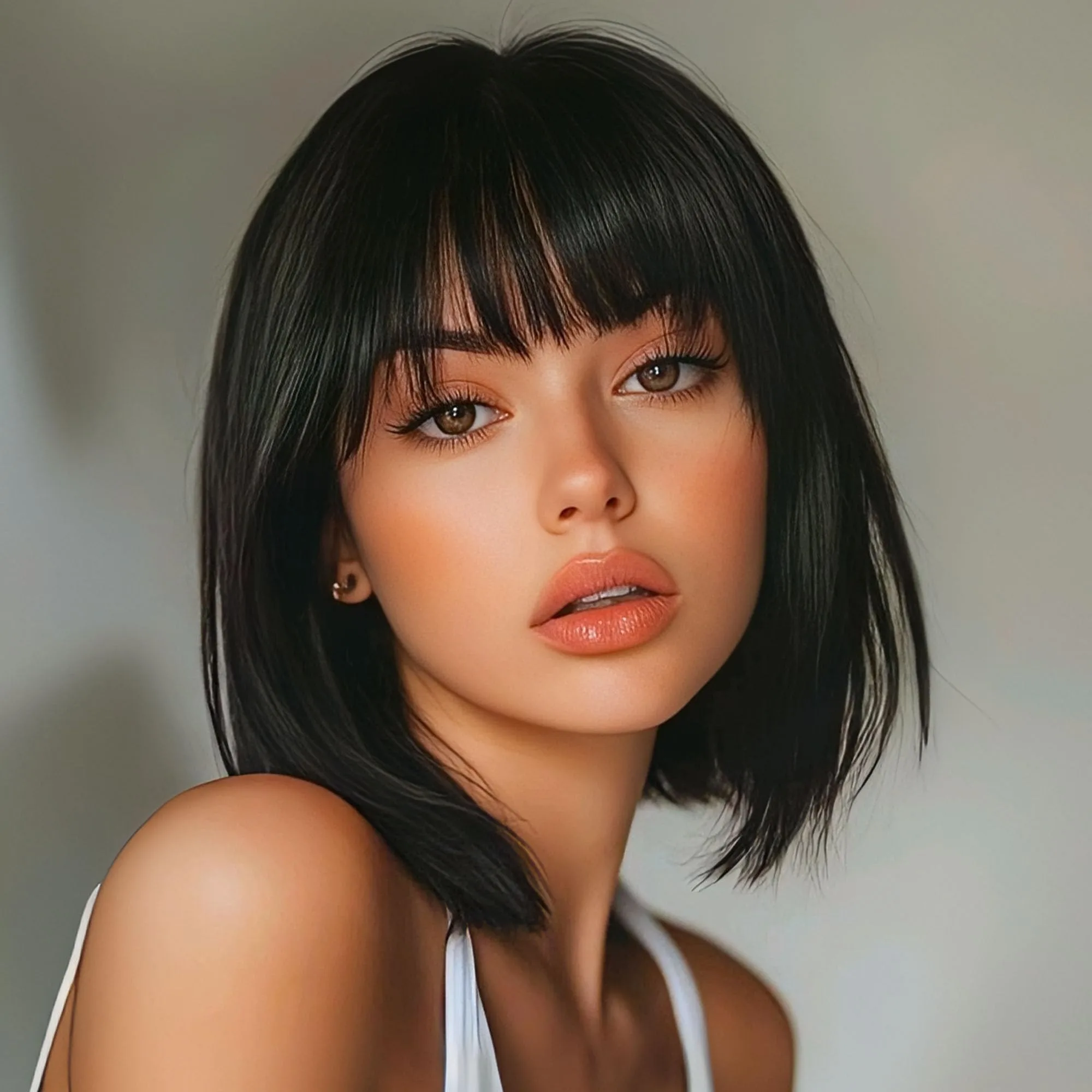 Black Sweet Bob Hairstyle Synthetic Wig - Halloween Party Cosplay Wig - Daily Party Wig - Hot Wire Wig Set