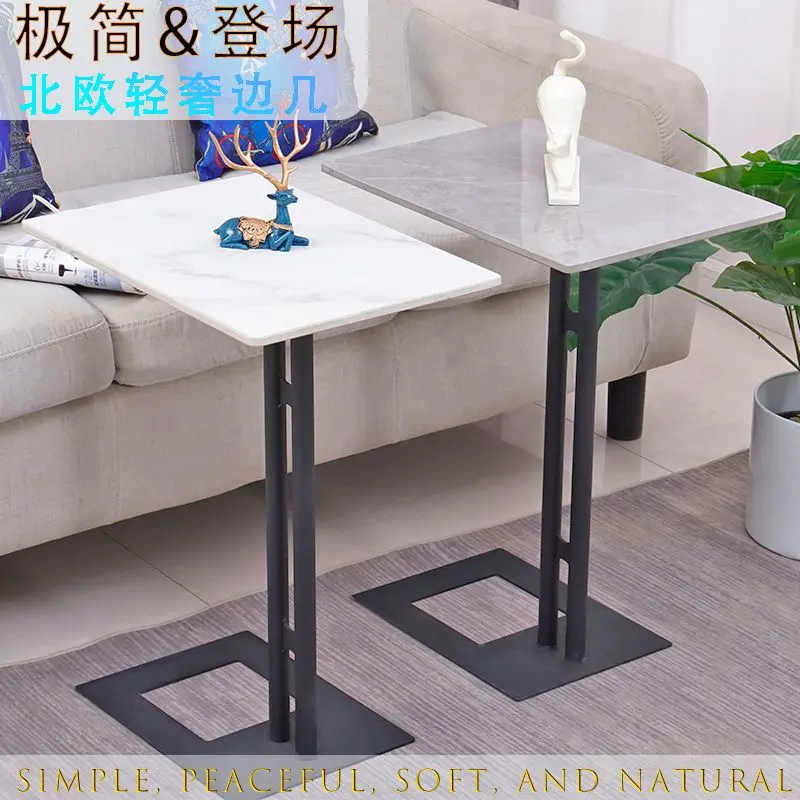 Nordic Coffee Table Small Apartment Modern Narrow Rock Slab Light Luxury Mobile Small Table Living Room Furniture Coffee Tables