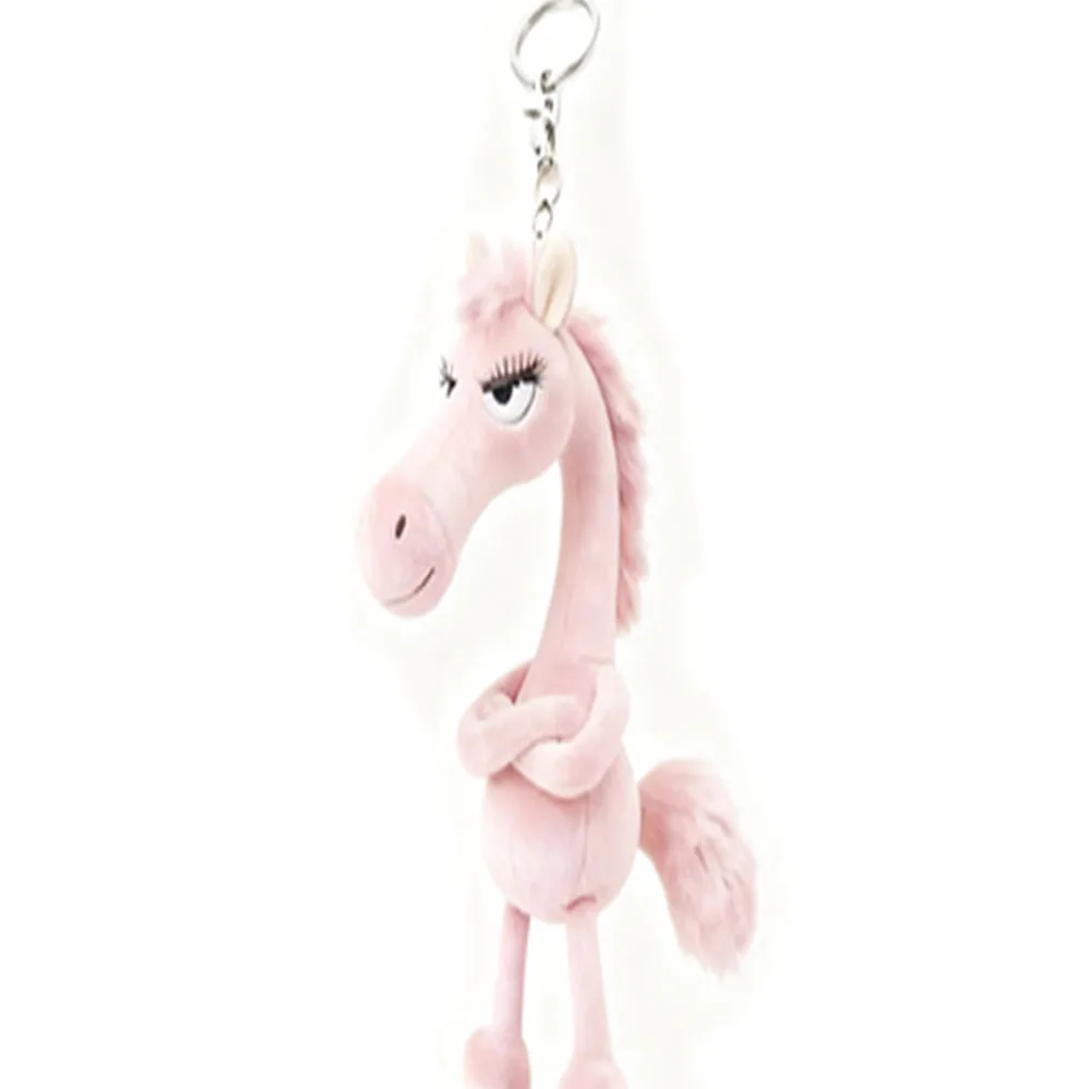 Black Horse Keychain 14CM Plush Toy Backpack Pendant Decoration Year of The Horse Plush Toy New Year's Gifts for Boys and Girls