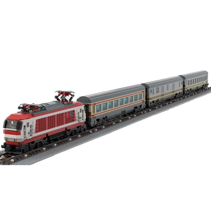 MOC Modern City Railway Series EC Colosseum Train Model DIY Assembling Bricks Building Blocks Boys Puzzle Toys Kids Xmas Gifts