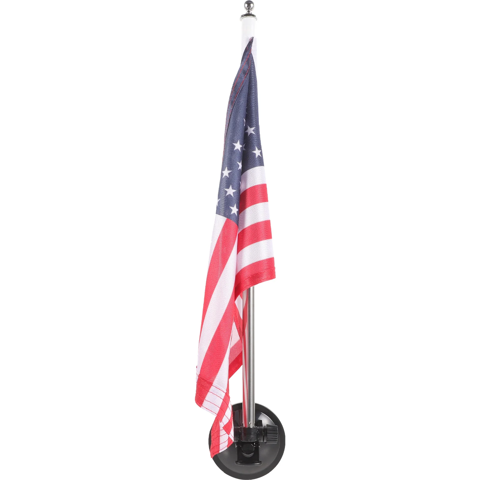 

American Car Parade Flagpole Base Suction Cup Telescopic Exterior with ( + Flag) Holders Sign Mount Sucker Stand