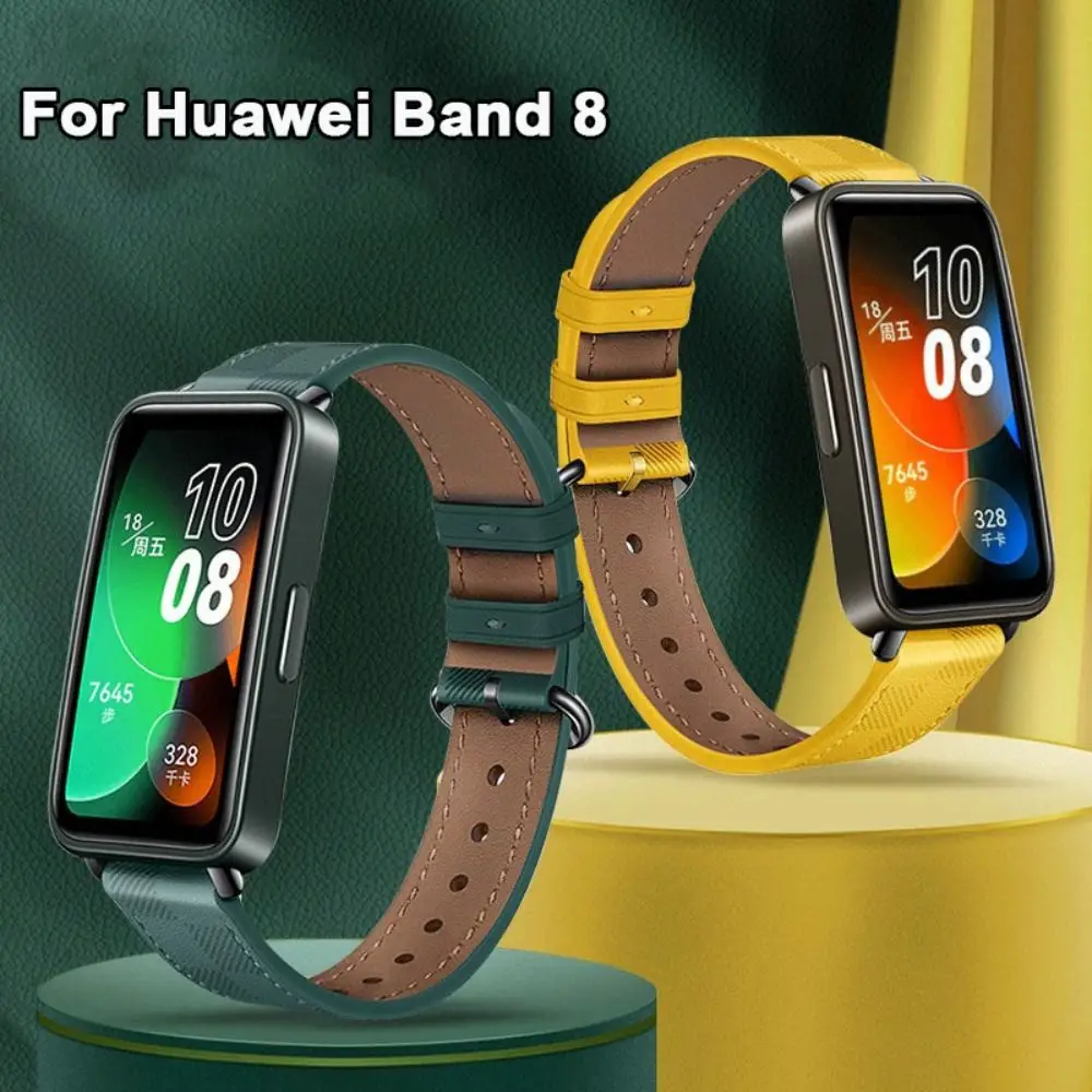 Новый кожаный ремешок для часов из искусственной кожи, аксессуары для браслетов, ремешок для часов с пряжкой, мягкий браслет для умных часов Huawei Band 8,