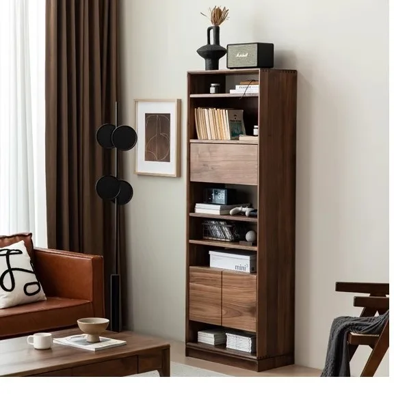 

North American black walnut solid wood bookshelf bookcase partition cabinet shelf display cabinet Bogu rack log full solid wood