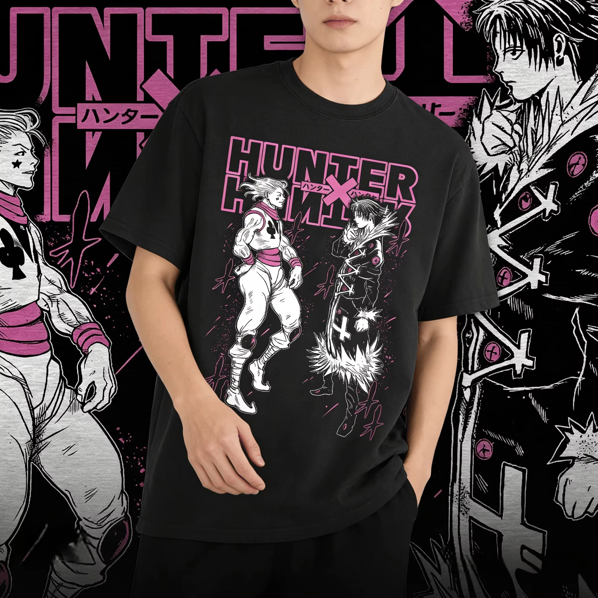 Hunter X Hunter Anime Hisoka vs. Chrollo Bedrucktes T-Shirt für Herren und Damen, Herren-Top, Sport-T-Shirt, Sommer 2026 Neuheit