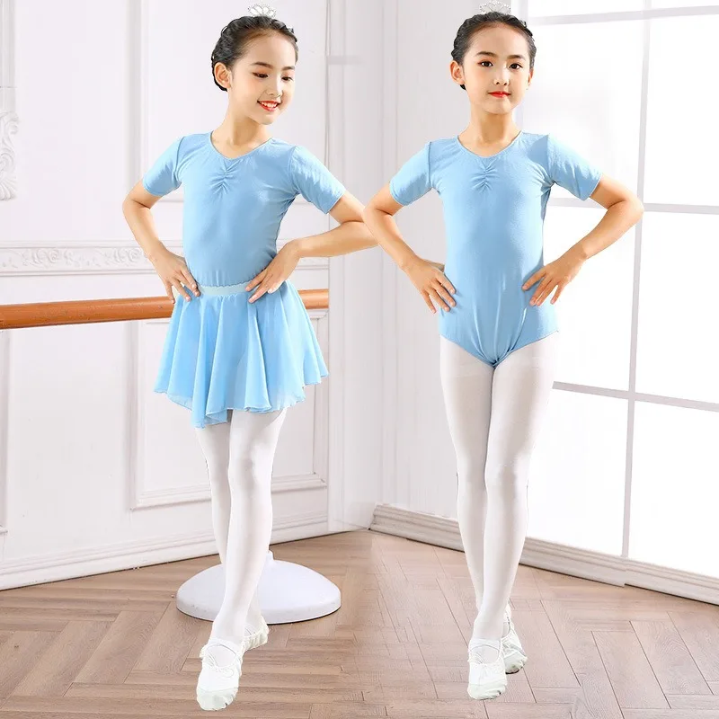 Children's ballet bodysuit basic skills training suit set girls' tutu performance competition jumpsuit set dance costume