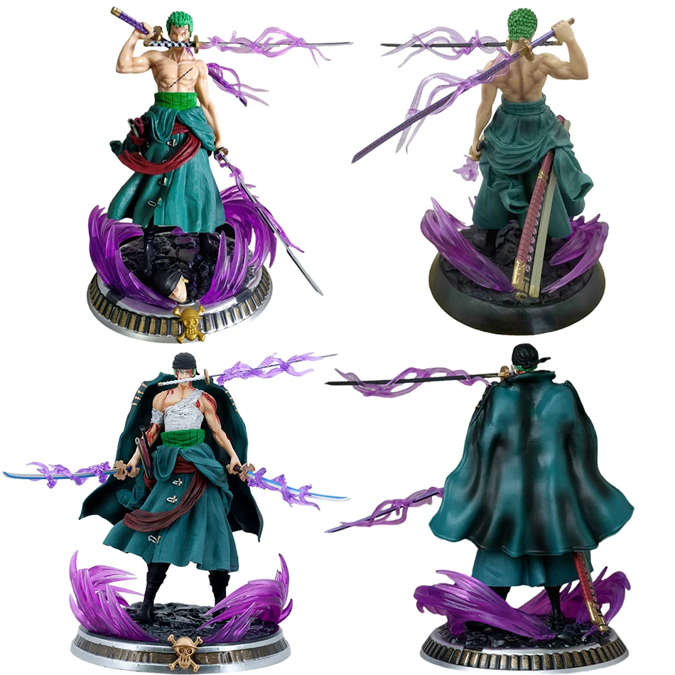 Figura de Anime de una pieza de 21cm GK Roronoa Zoro, estatua de Manga sa-máximo de tres hojas, colección de figuras de acción, modelo de juguete para niños
