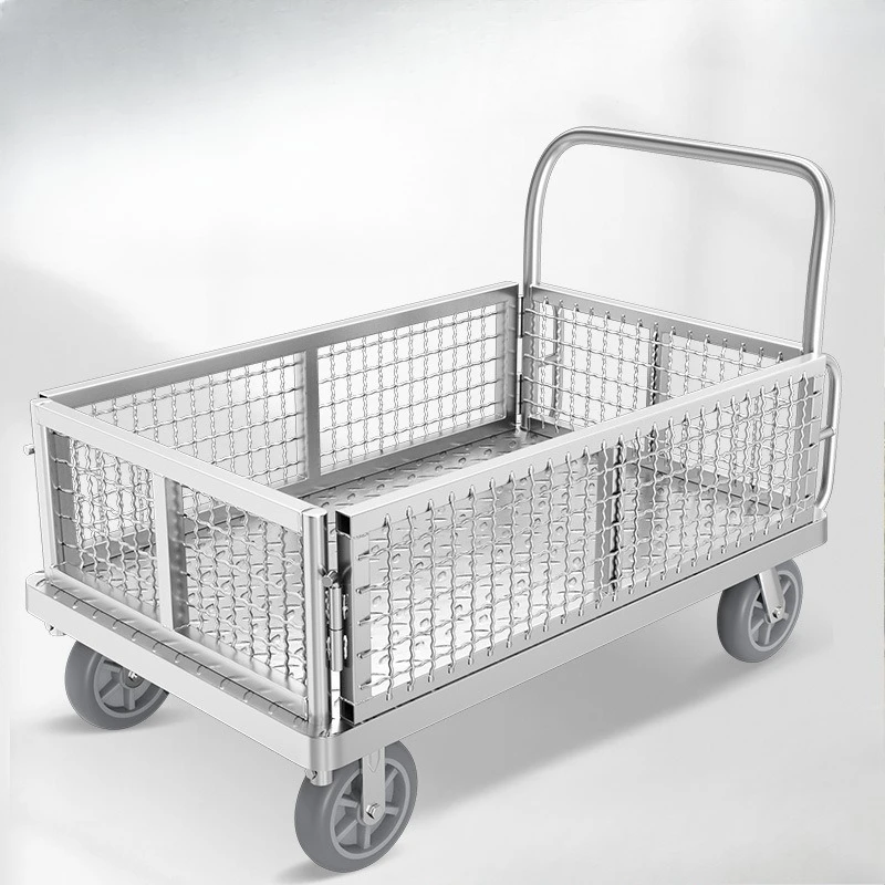

trolley, trolley, trolley to pull goods, large fence truck, handling turnover, picker, flatbed folding