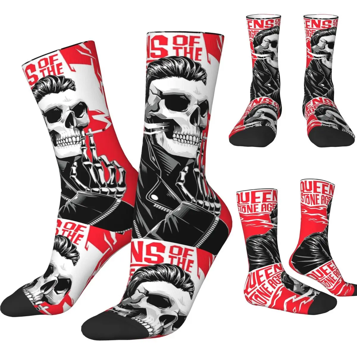 

Queens Of The Stone Age Socks Kawaii Stockings Couple Medium Soft Running Socks Winter Design Anti Skid Socks