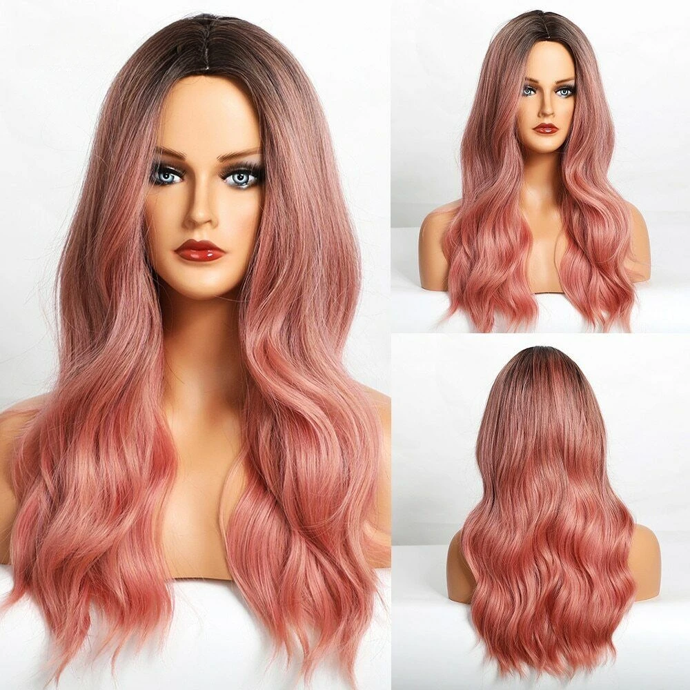 

Long Natural Wave Synthetic Middle Part Cosplay Daily Natural Heat Resistant Wigs