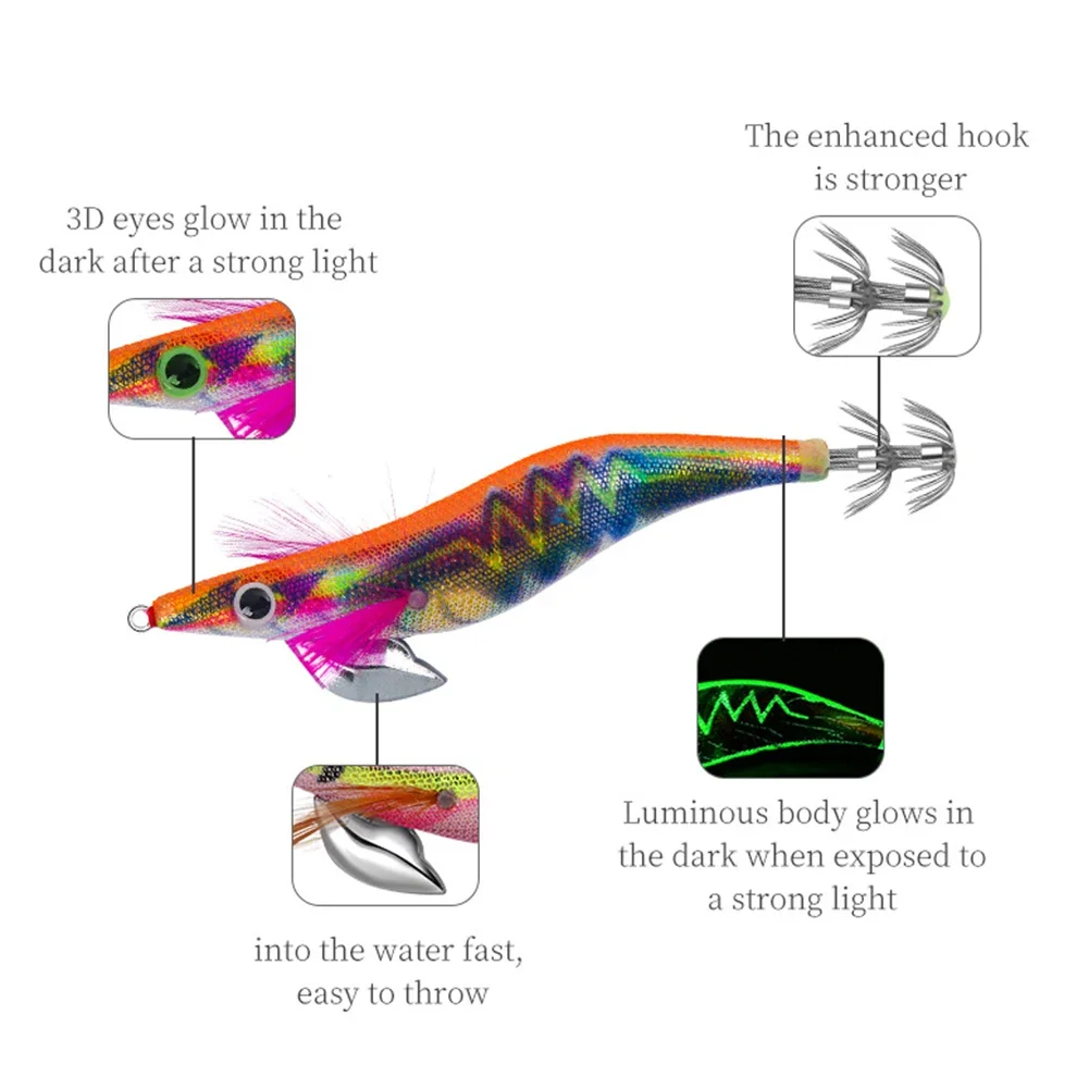 1-30 قطعة الصيد السحر الاصطناعي 19 جرام/13 سنتيمتر مضيئة خطاف صيد على شكل سمكة الصيد الخشب الروبيان إغراء الحبار الحبار الرقص السحر خطاف صيد على شكل سمكة