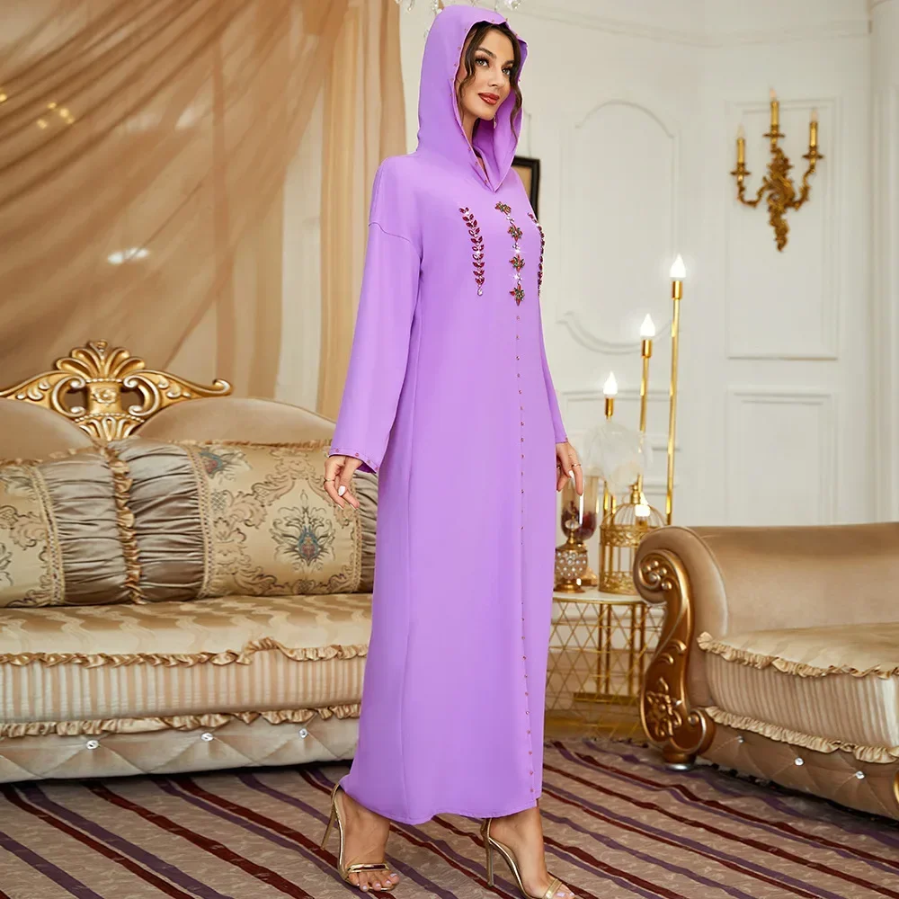 Eid fête diamants robes pour femmes marocain Djellaba musulman Abayas turquie Robe Ramadan caftan fête dubaï Robe Islam Jalabiya