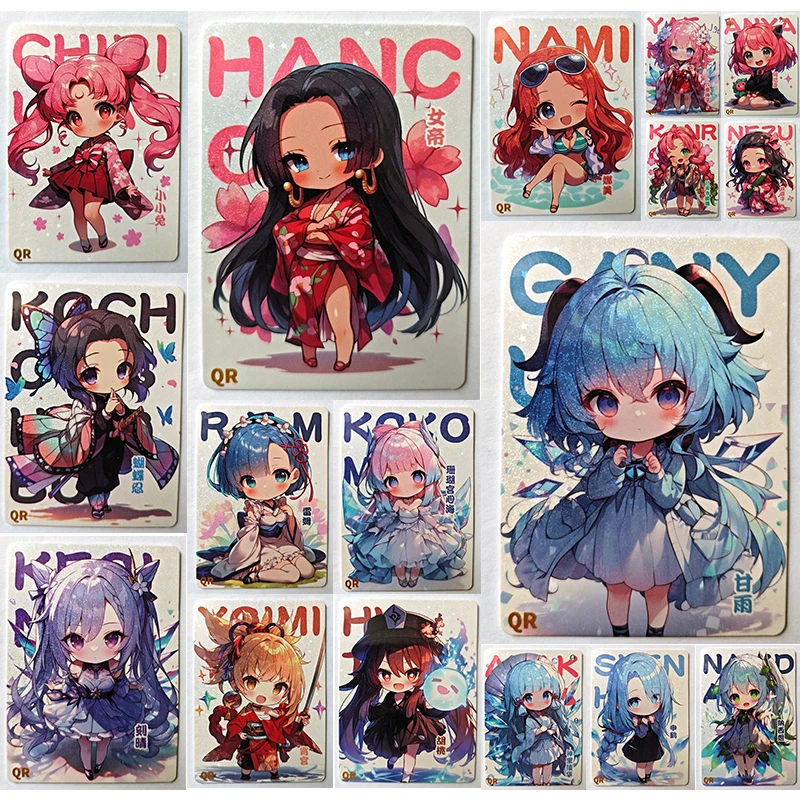 Anime Goddess Story QR Series Collection Cards Yae Miko Kamado Nezuko Ganyu Boa Hancock Christmas Birthday Gifts Children's Toys