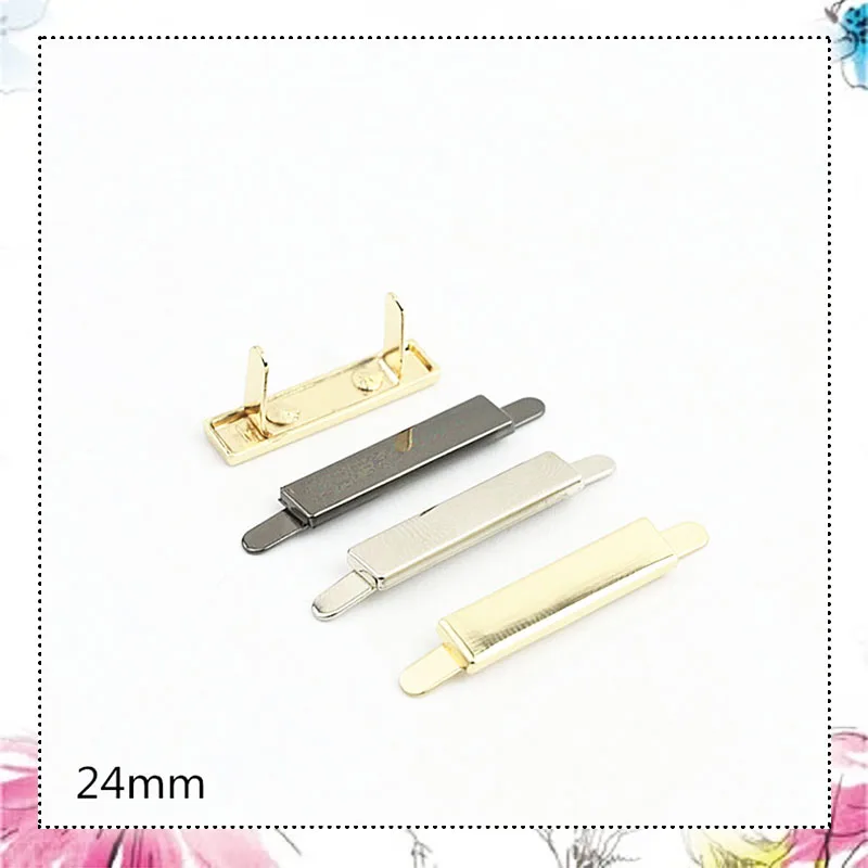 50Pcs 5x24mm Bag Labels Tag Handmade Handcraft Decorative Buckles Clasp for Purse Metal Buckle DIY Sewing Accessories