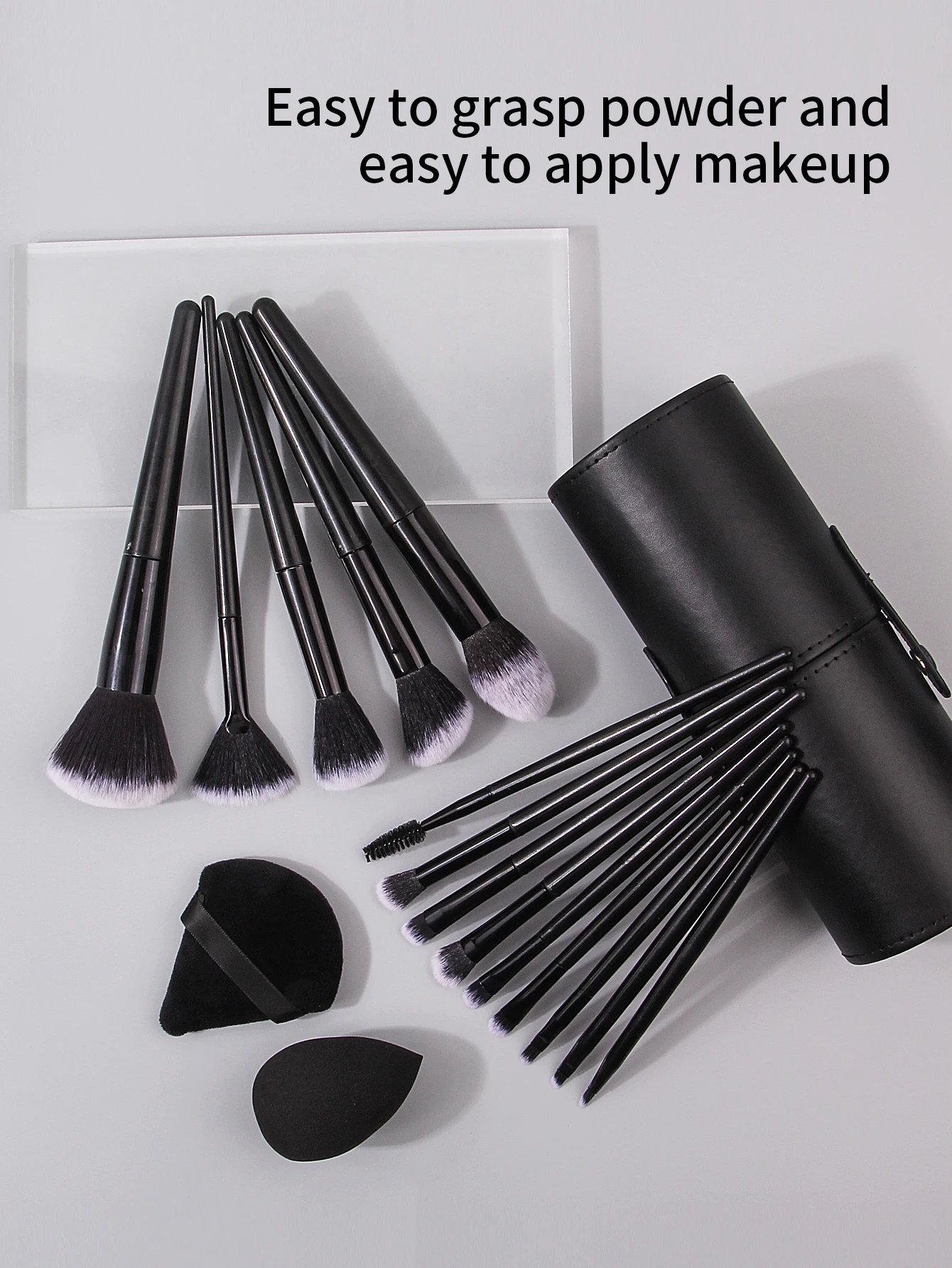 3~21pcs Fashion Makeup Brsuh Set Soft Hair Cosmetic Brushes With Makeup Brush Holder Beauty Egg And Powder Puff