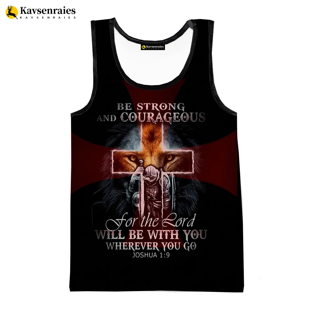 Hot Sale Game Knights Templar 3D Printed Tank Tops Men Summer Vest Casual Knights Templar Sleeveless Hip Hop Oversized Tops 6XL