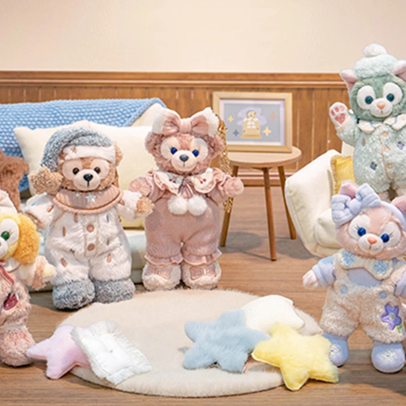 Disney Seven Treasures Duffy Lazy Together, Toy Key Ring Set Cute Dolls Plush Charm 13cm/14cm/15cm Height SHDR20240129Z002