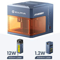 Sculpfun iCube Ultra 12W Diode + 1.2W Infrared Dual Lasers Dual Laser Engraver Auto Focus Function Built-in Air Filtration
