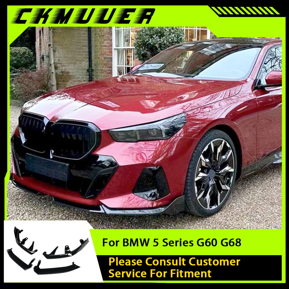 

ABS Front Bumper Splitter Lip Spoiler Chin Guard Body Kits Car Accessories for BMW 5 Series G60 G68 M Sport 2024+