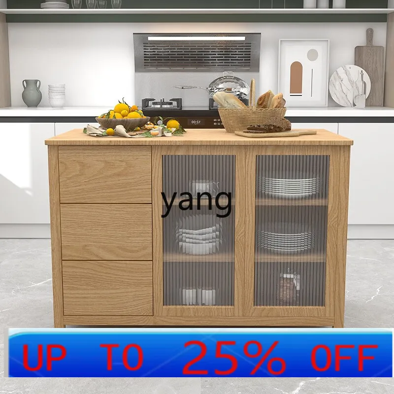 LTT Solid Wood Kitchen Nakajima Narrow Cooking Table Dining Table Storage Counter Movable