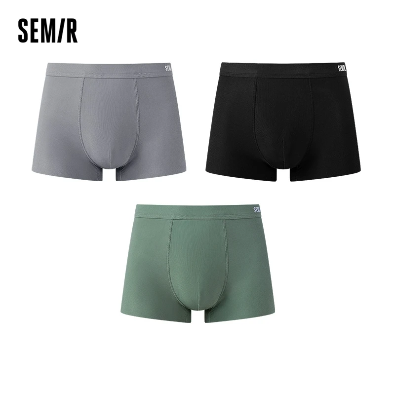 Semir Fashion Boxershorts Breathable Ice Silk Men\'S Underwear Shorts Underpants Seamless Male Boxer Pants