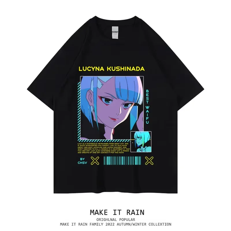 2026 New Cyberpunk Edgerunners Rebecca Graphic T-shirt Unisex Oversized Streetwear Anime Fan Short Sleeve Casual Tops
