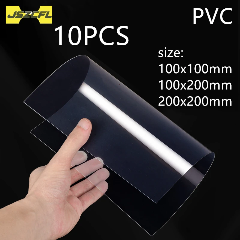 10PCS 100X100 200X200MM Transparent PVC Board Thickness 0.5MM-4MM Hard Plastic Sheet Thin Plate for picture frame DIY