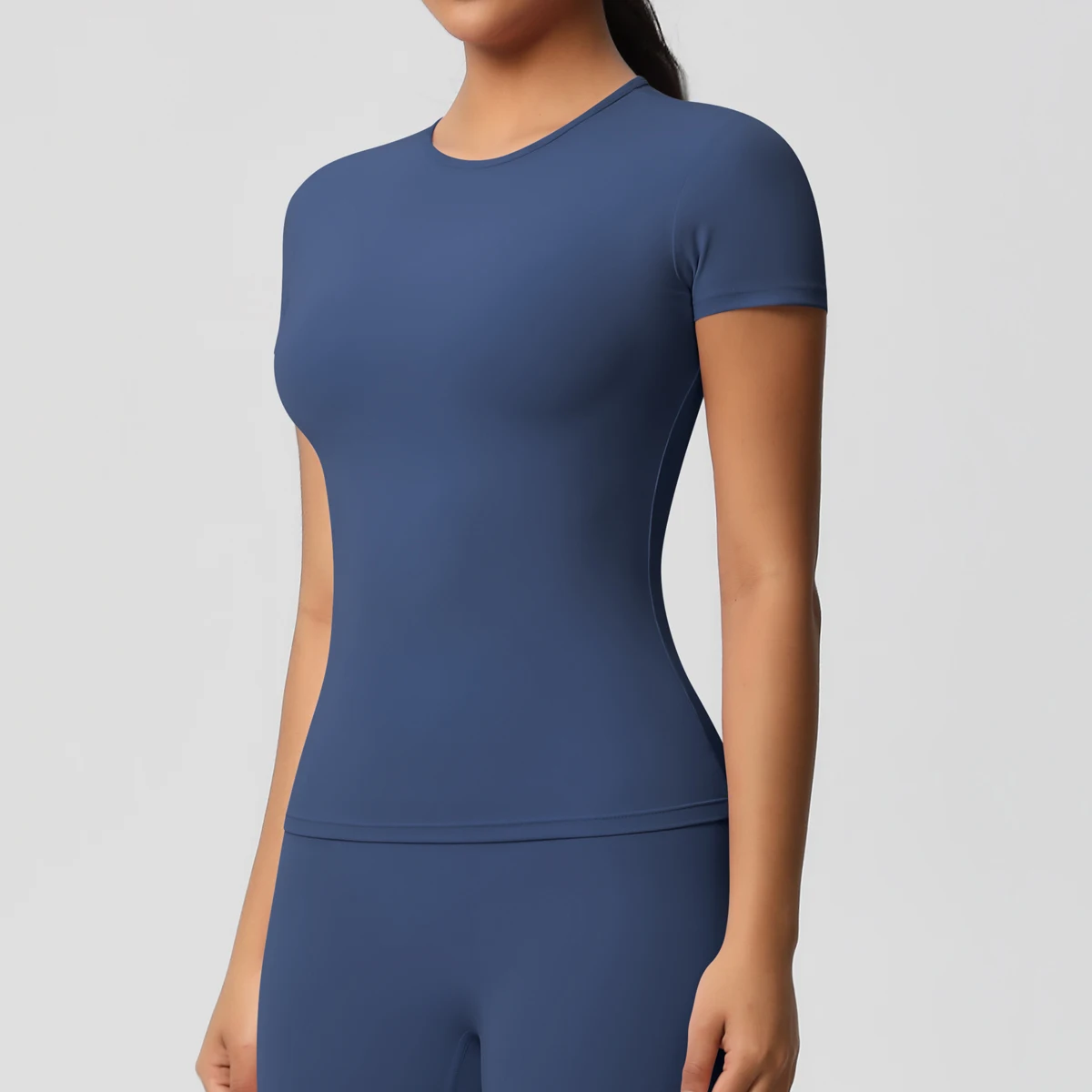 Summer Short Sleeve Breathable Stretchy GYM Yoga Slim Fitness Active Top Gym Push Up Shockproof High Intensity Pilates Clothes