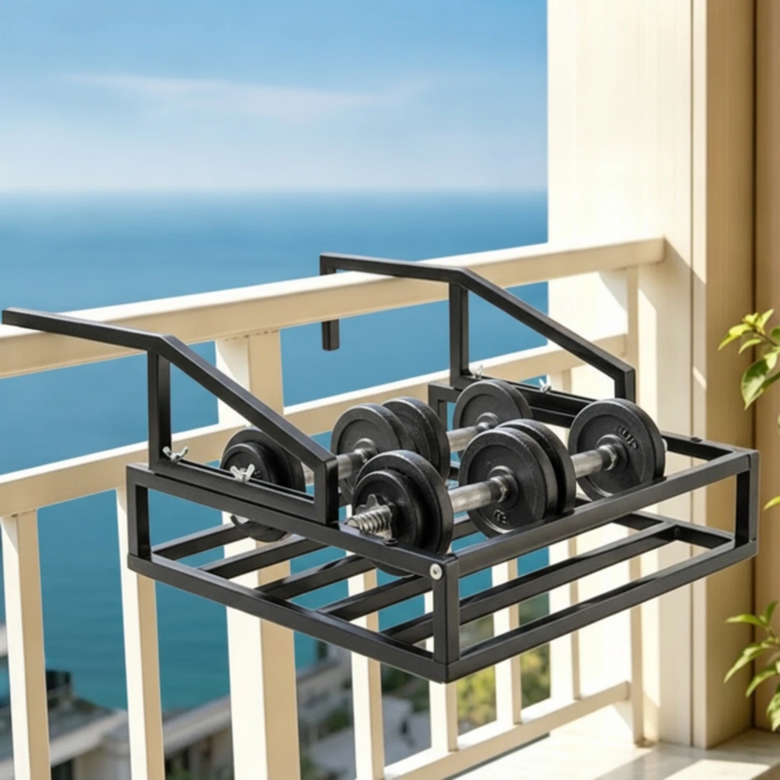 Balcony Drying Rack Compact Hanging Rack with Guard Rails Railing Organizer Long-Lasting Sturdy for Apartment Dwellers, Patio