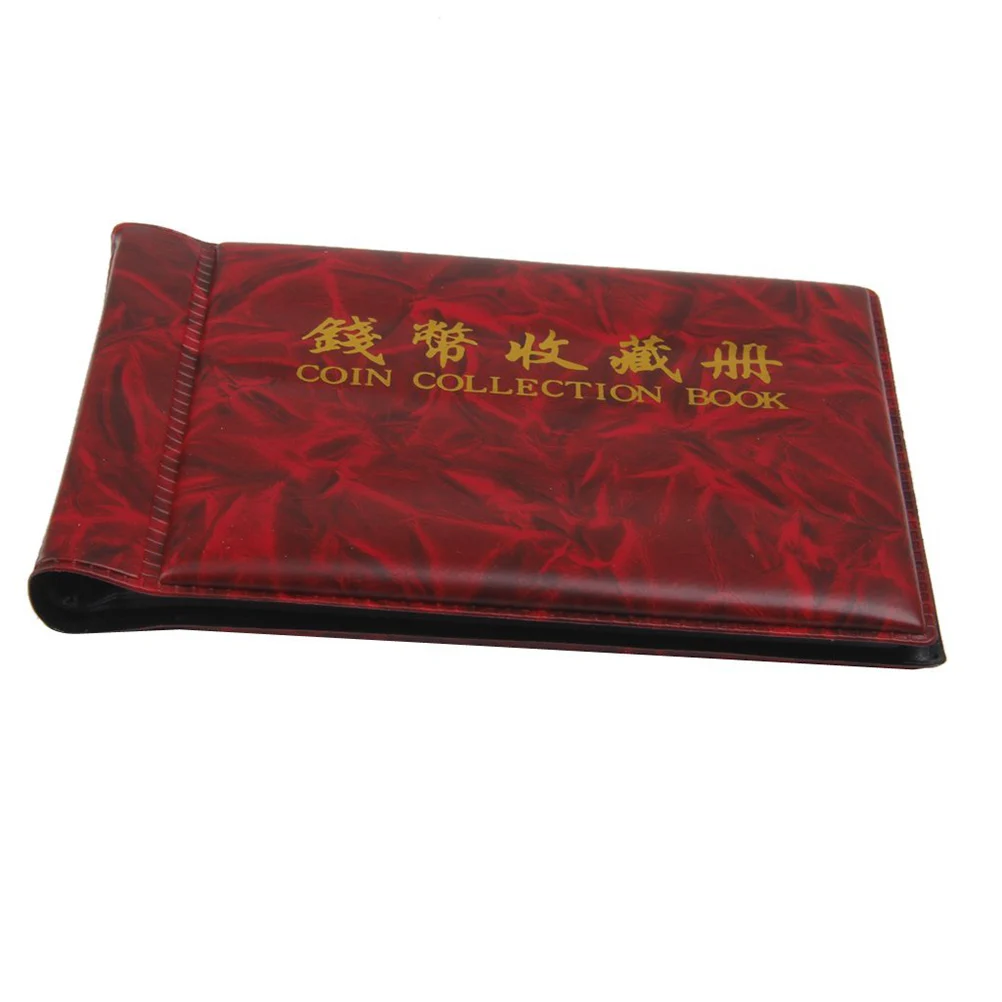 

Coin Collection Book Rosy Pu Cover 10 Pages 60 Pockets 13.8X9.8Cm Portable Coin Album For Collectors Caps Tokens Storage