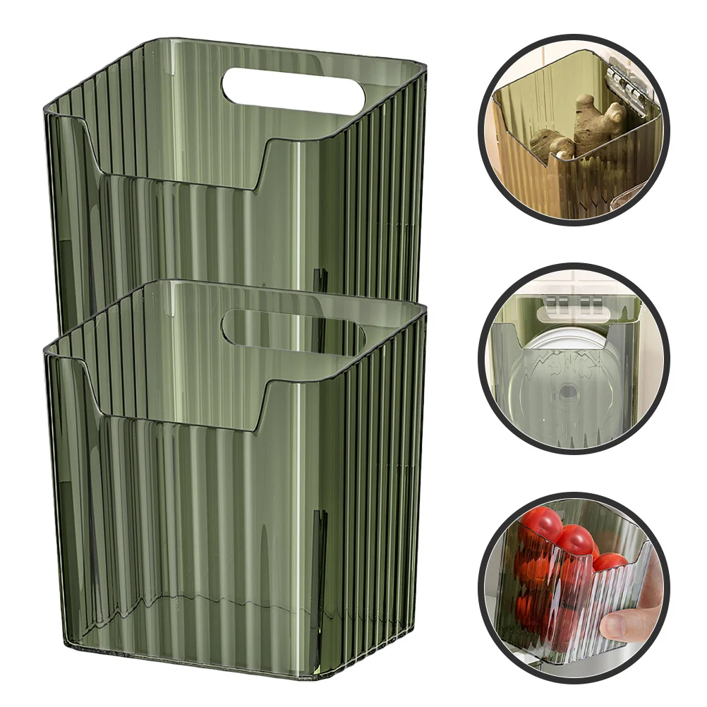 

2 Pcs Kitchen Storage Box Refrigerator Organizers Boxes Fridge Bins and Door Side of Container for Doors Clear Containers