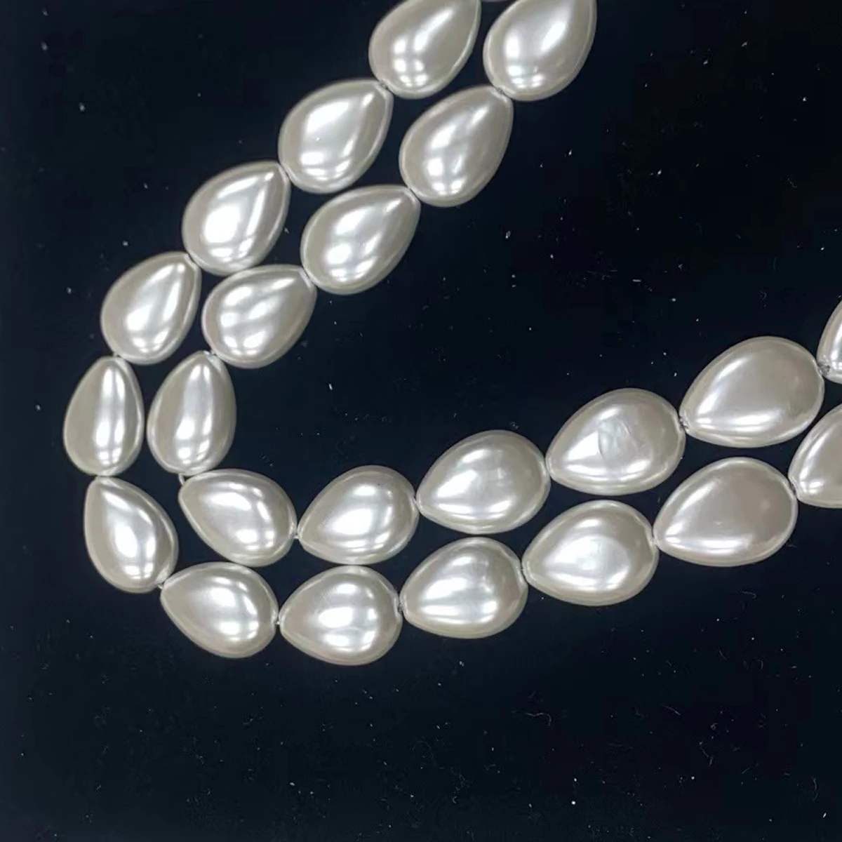 Exquisite 13x18mm Teardrop Natural Shell Beads Imitation Pearl Finish Durable for DIY Jewelry Making