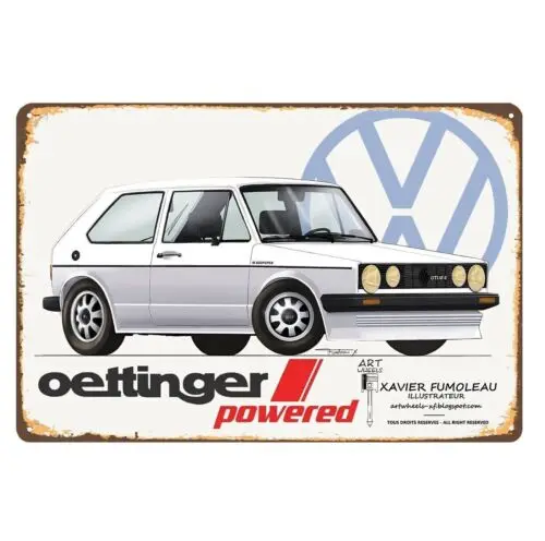 Golf Oettinger Power Car Metal Poster Tin Sign 20x30cm