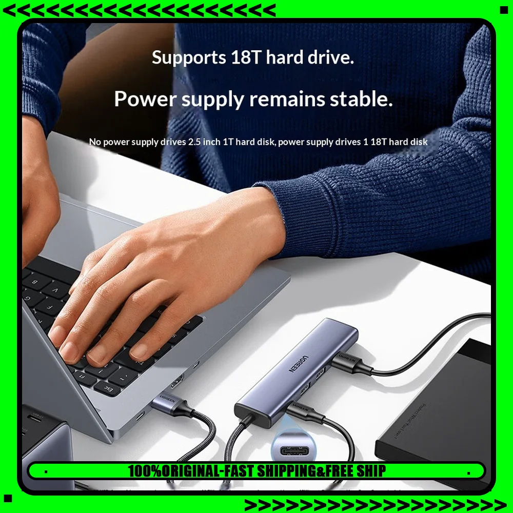 UGREEN CM473 15921 USB 3.0 Hub 4 Port High Speed USB Splitter Expansion Adapter 0.5m Cable for Laptop Computer