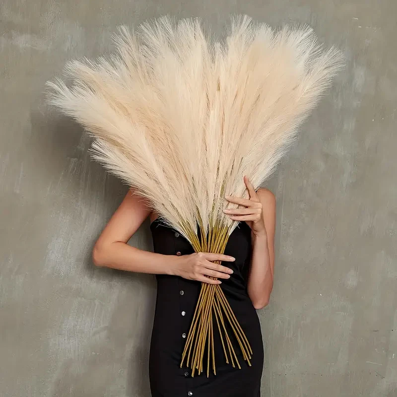 38inch Tall Artificial Flower Pampas Grass Decor Fluffy Faux Reed for Floor Vase Filler Home Boho Decor Wedding Party Decoration