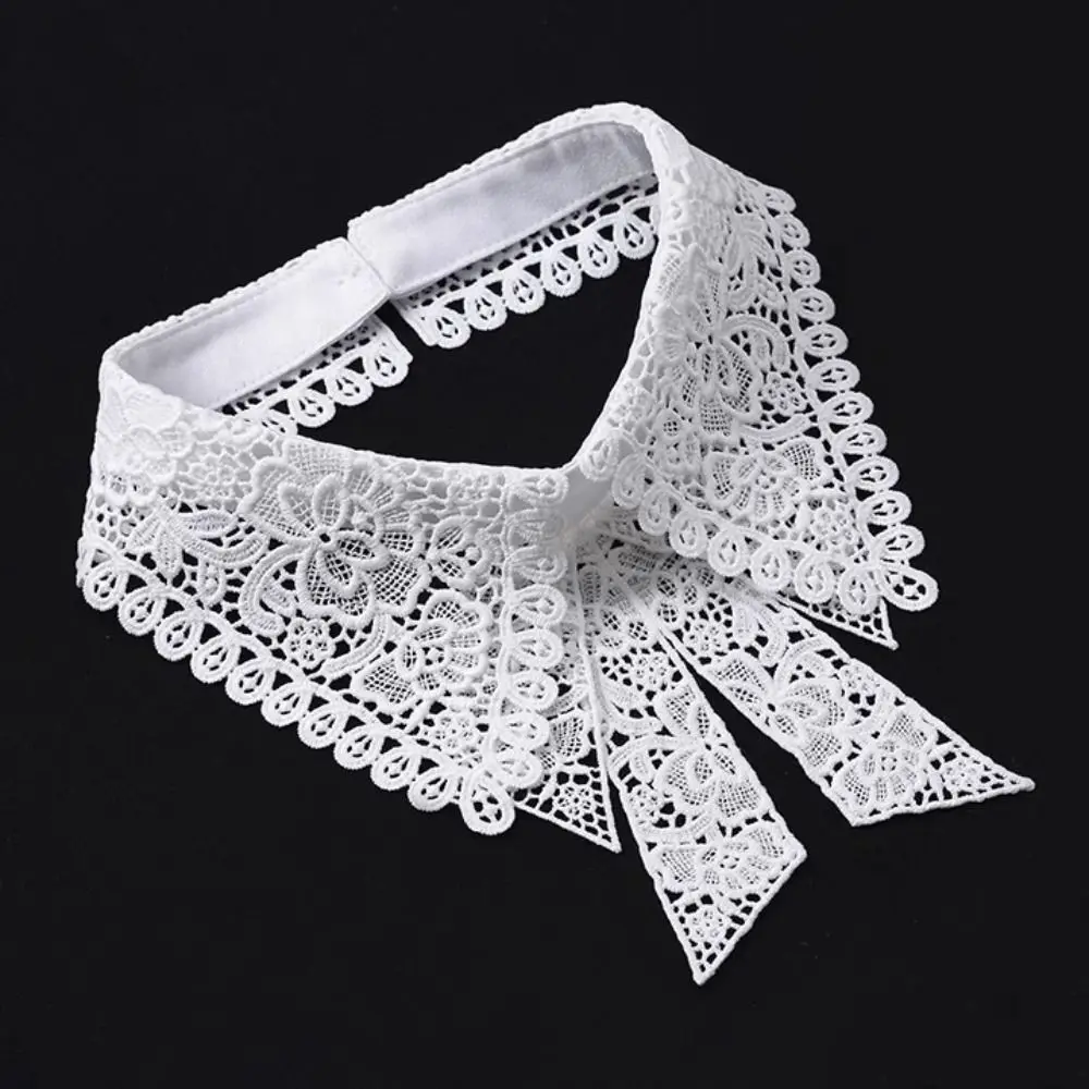 New Lace Floral Fake Collar Detachable Black White Decoration Collar False Collar Women Girls