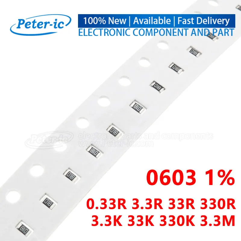 (100 шт.) 0603 SMD резистор 1% 0R ~ 10M 1/10W 0,1 0,22 10 100 150 220 Ом 1K 330 K 10K 2,2 K 100r 1R 10R 100R 150R 220R 1M чип