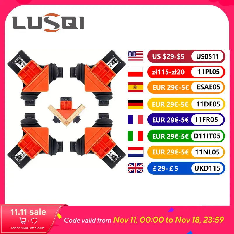 

LUSQI 4 шт. деревообрабатывающие зажимы, нескользящие губки, монтажная модель, изготовление небольших сварочных машин, высокая грузоподъемность, без деформации