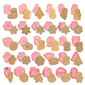 Christmas Plastic Cookie Pasta Stamp, 3D Cartoon Pressure Cookie, Confectionery Cooking Pastry, Bakeware Cutter Main Main Sales Cutter Biscoito - №2