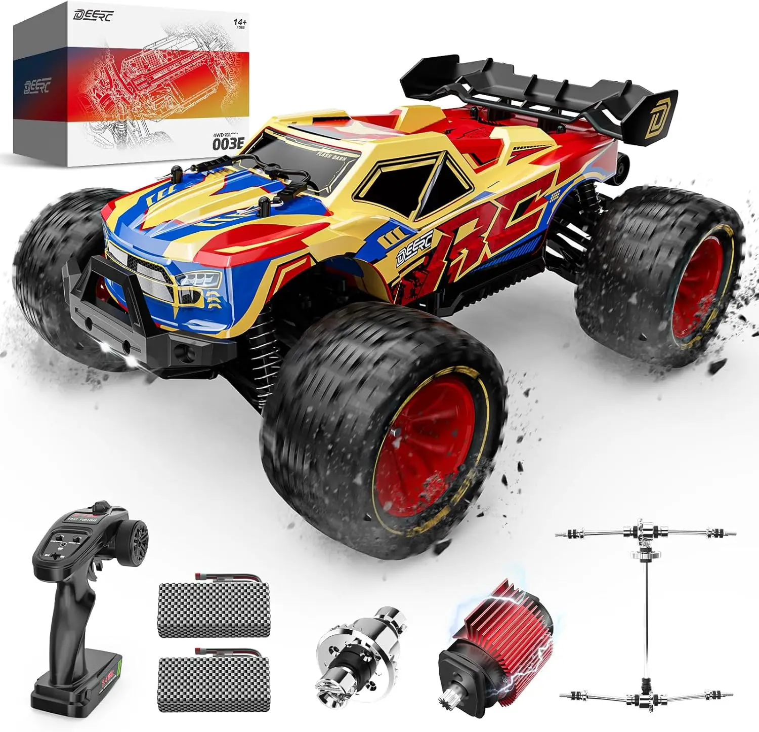 1/14 Brushless Fast RC for Adults Boys,Max 50KM/H High Speed Remote Control Car,4X4 All Terrains RC Monster Truck