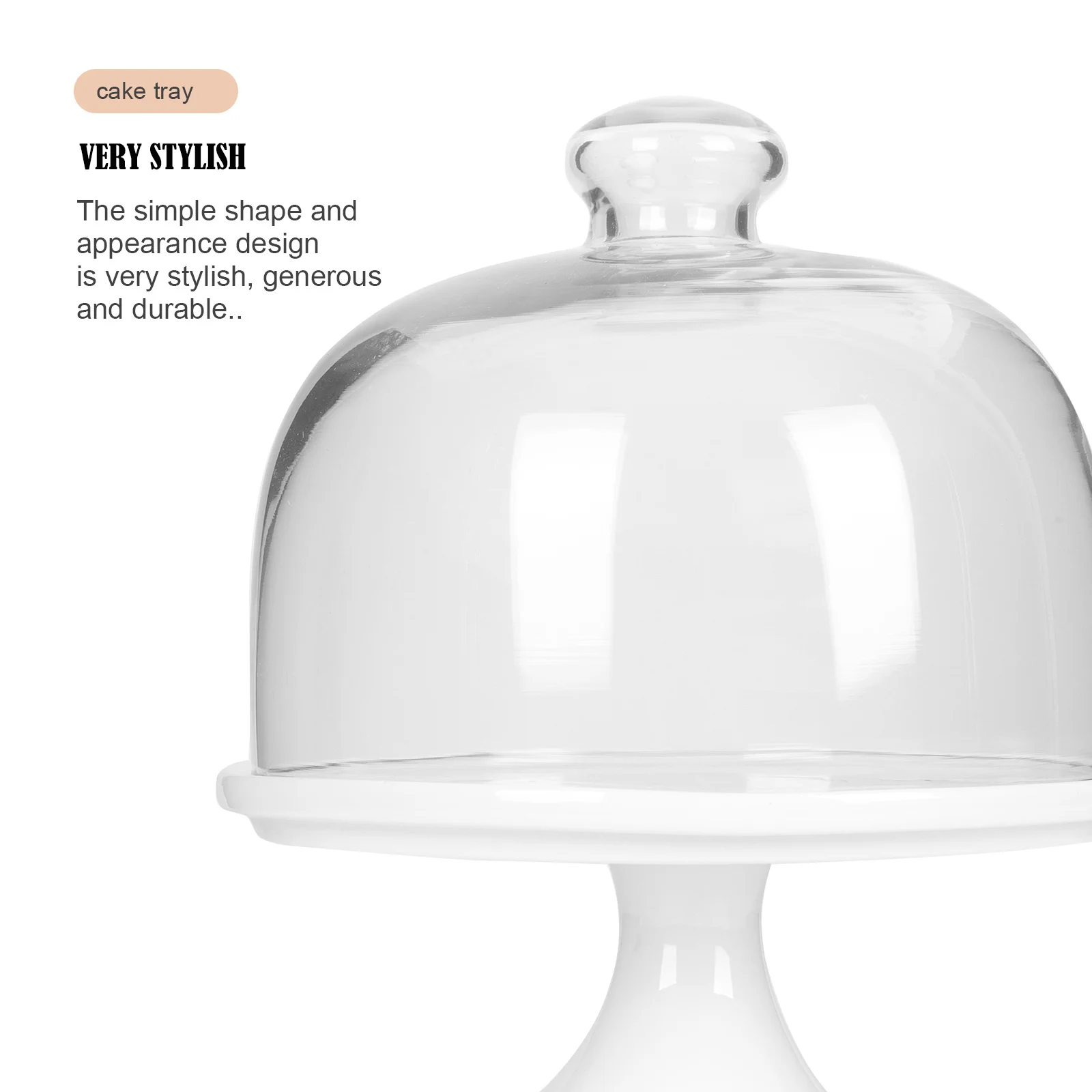 

1Set Wedding Cake Tray Ceramic High Base Glass Cover Elegant Dessert Stand for Party Display Dessert Stand Useful Fruit Plate