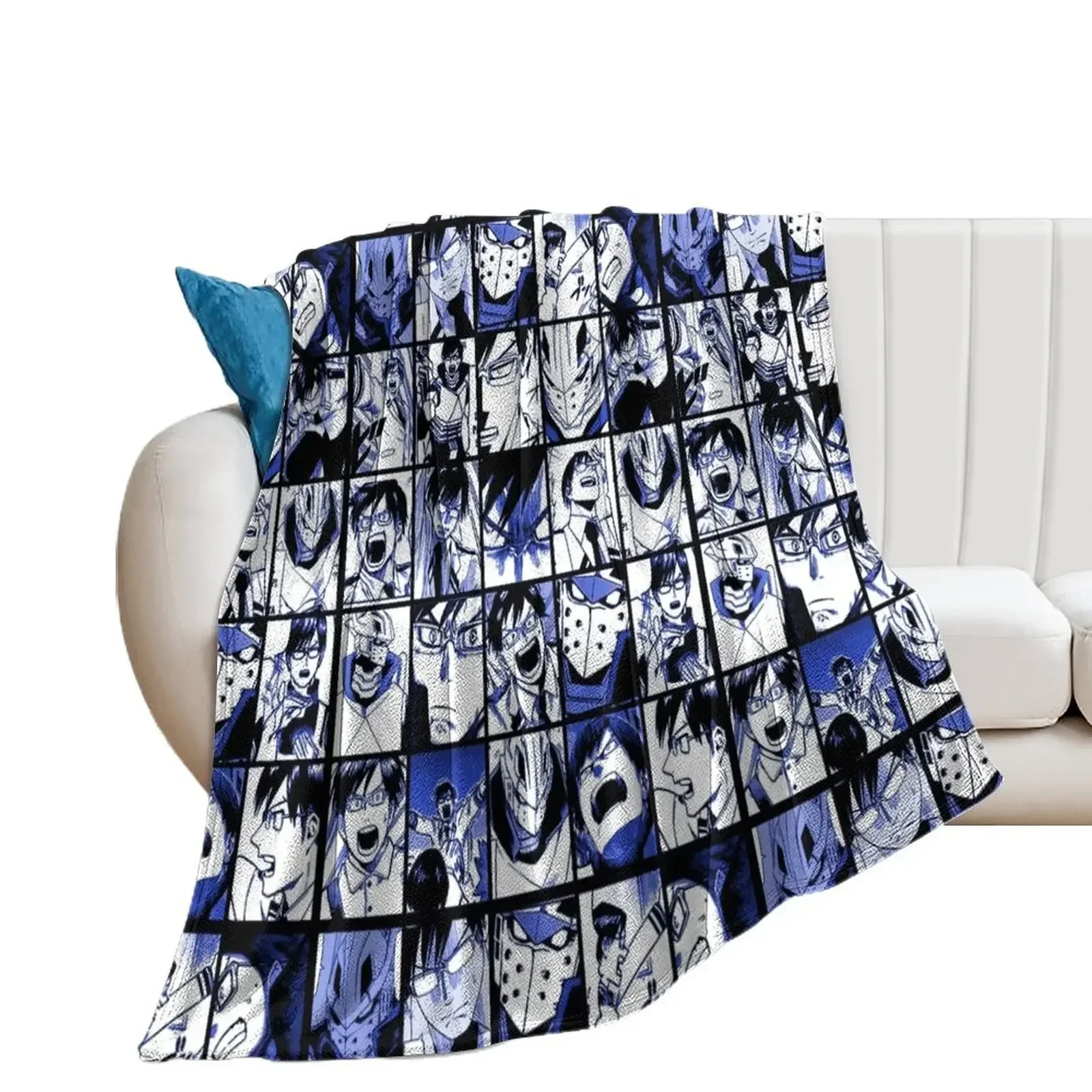 

Iida hero - MHA collage manga panels Throw Blanket Warm wednesday Bed Blankets