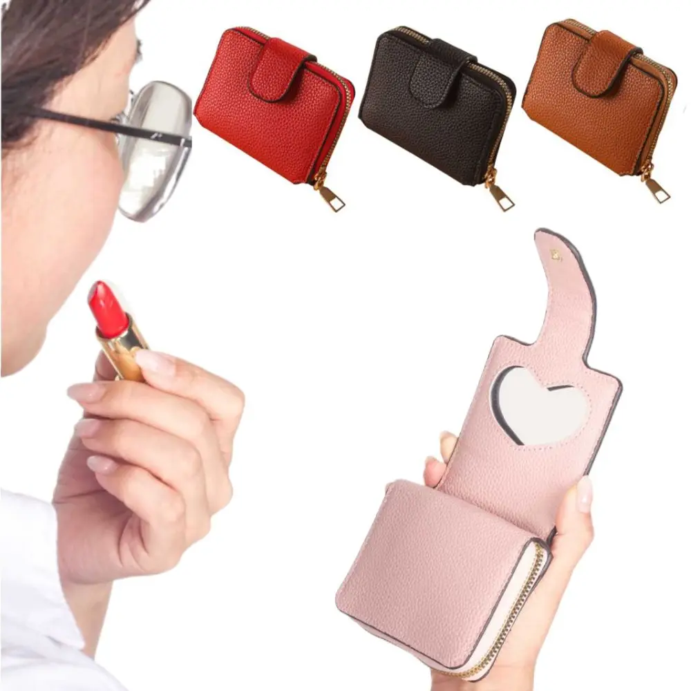 

Gift PU Leather Women's Wallet Solid Color 2 Folds Mini Coin Pocket Waterproof Korea Style Zipper Coin Purse Gift