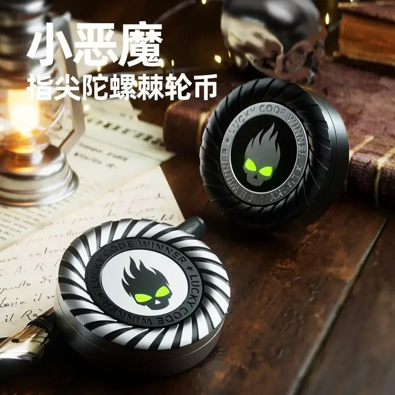 

Hot new product EDC fingertip gyroscope ratchet little devil decompression artifact mechanical push card decompression toy gift