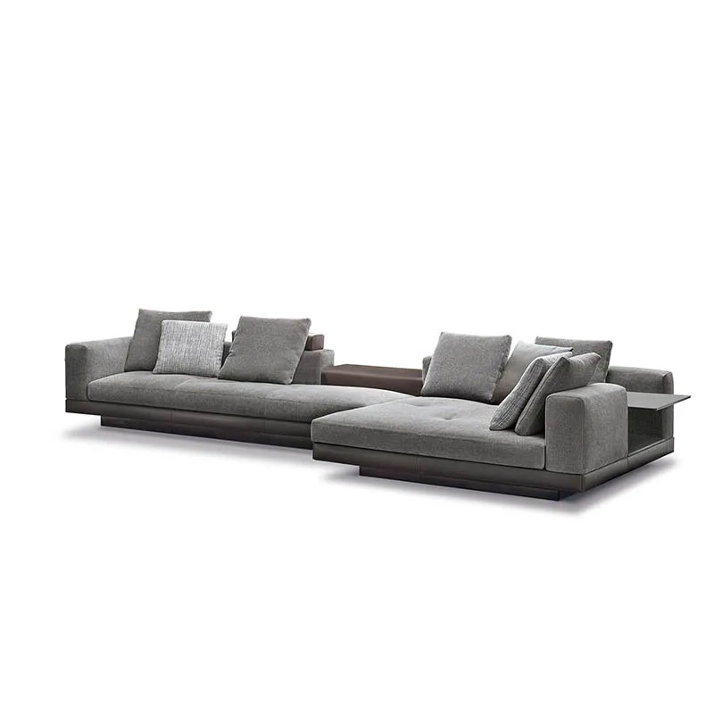 

Sofa Italian minimalist modern large flat-floor villa large apartment corner living room cotton