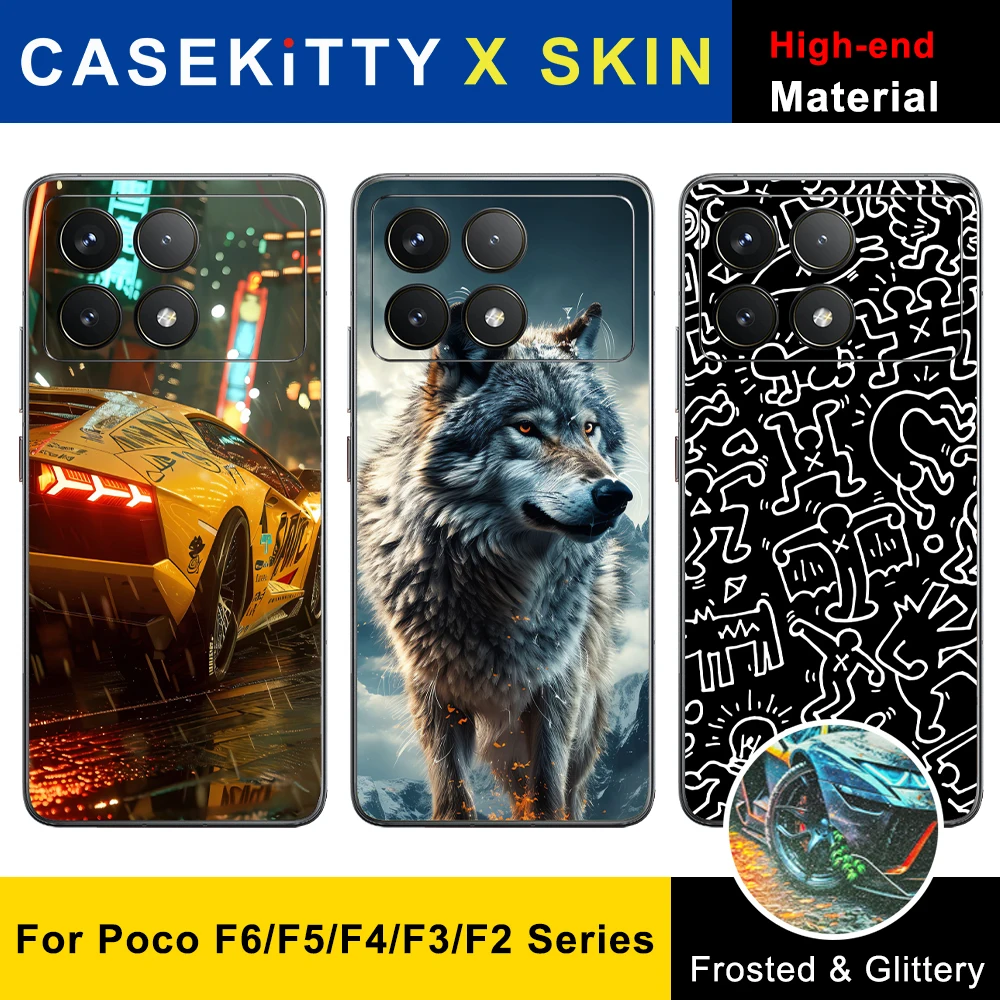 CASEKiTTY Skin For Poco F6 Sticker Xiaomi Poco F5 Pro Back Film 5G F3 F4 GT F2 Protective Decal Wrap Thin Back Screen Protector