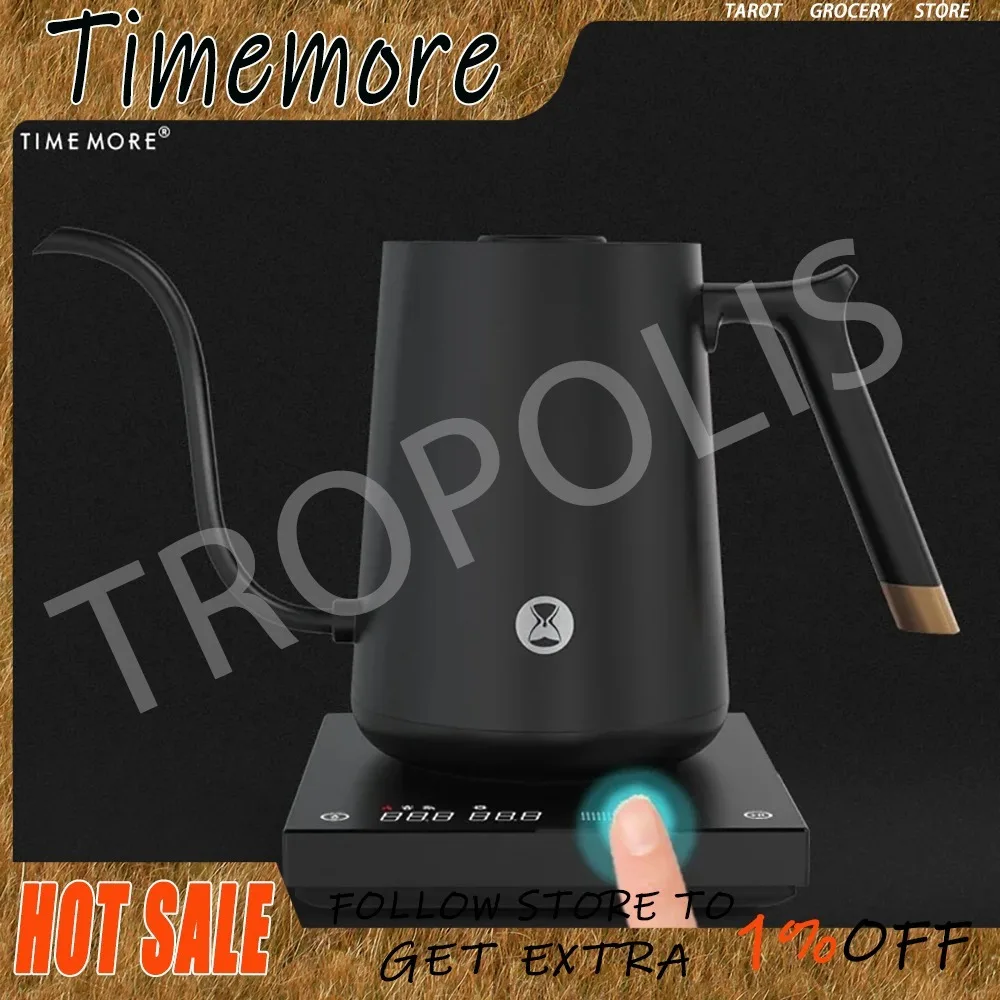 

Timemore Fish Smart Electric Pour Over Kettle 600ML 220V Fine Mouth Temperature Control Customize Hand Brew Coffee Pots